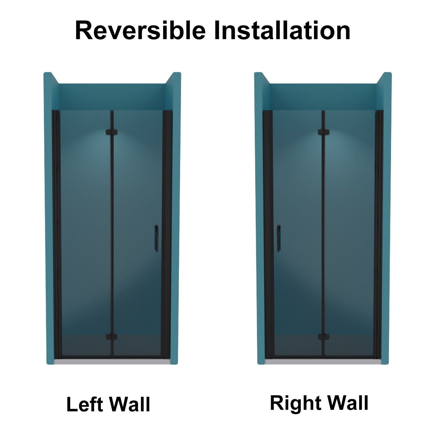 Bi-Fold Semi-Frameless Shower Doors In Matte With Clear Glass