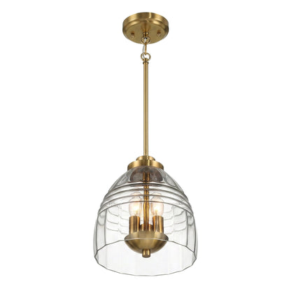 Ember - 3 Candle Lights Chain Pendant - Clear / Gold