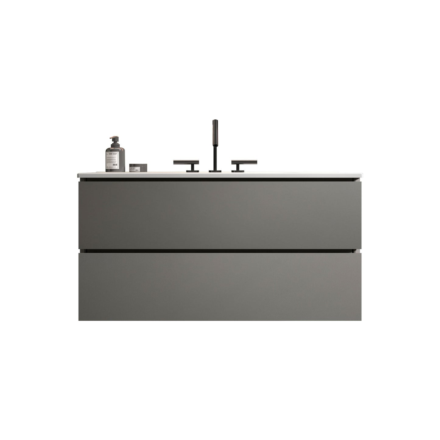 TIA 36" Wall Mount Space Gray Bathroom Vanity