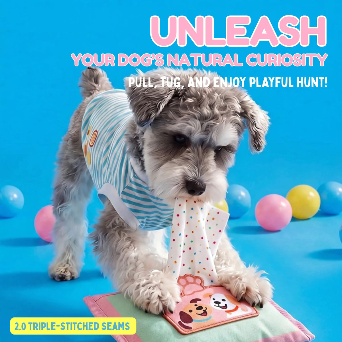 Interactive Dog Snuffle Wipe Puzzle Toy  Quality Tested, Reinforced Stitching  Anti-Boredom Mental Stimulation  Slow Feeding & Enrichment Game  Small Medium Dogs  Tissue
