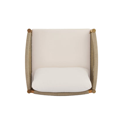 Outdoor Club Chair with Acacia Wood Frame in Teak Look