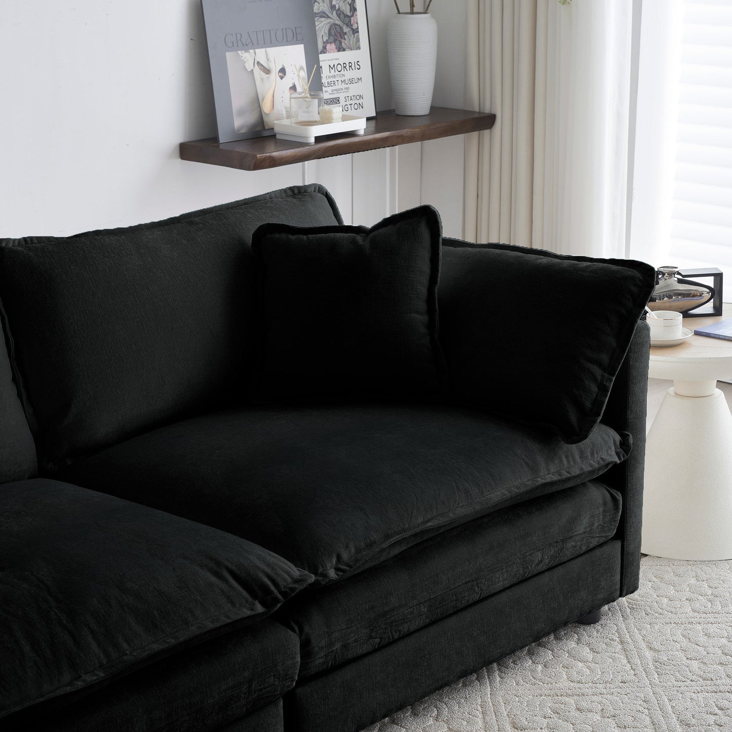 Comfy Deep Single Seat Sofa Upholstered Reading Armchair