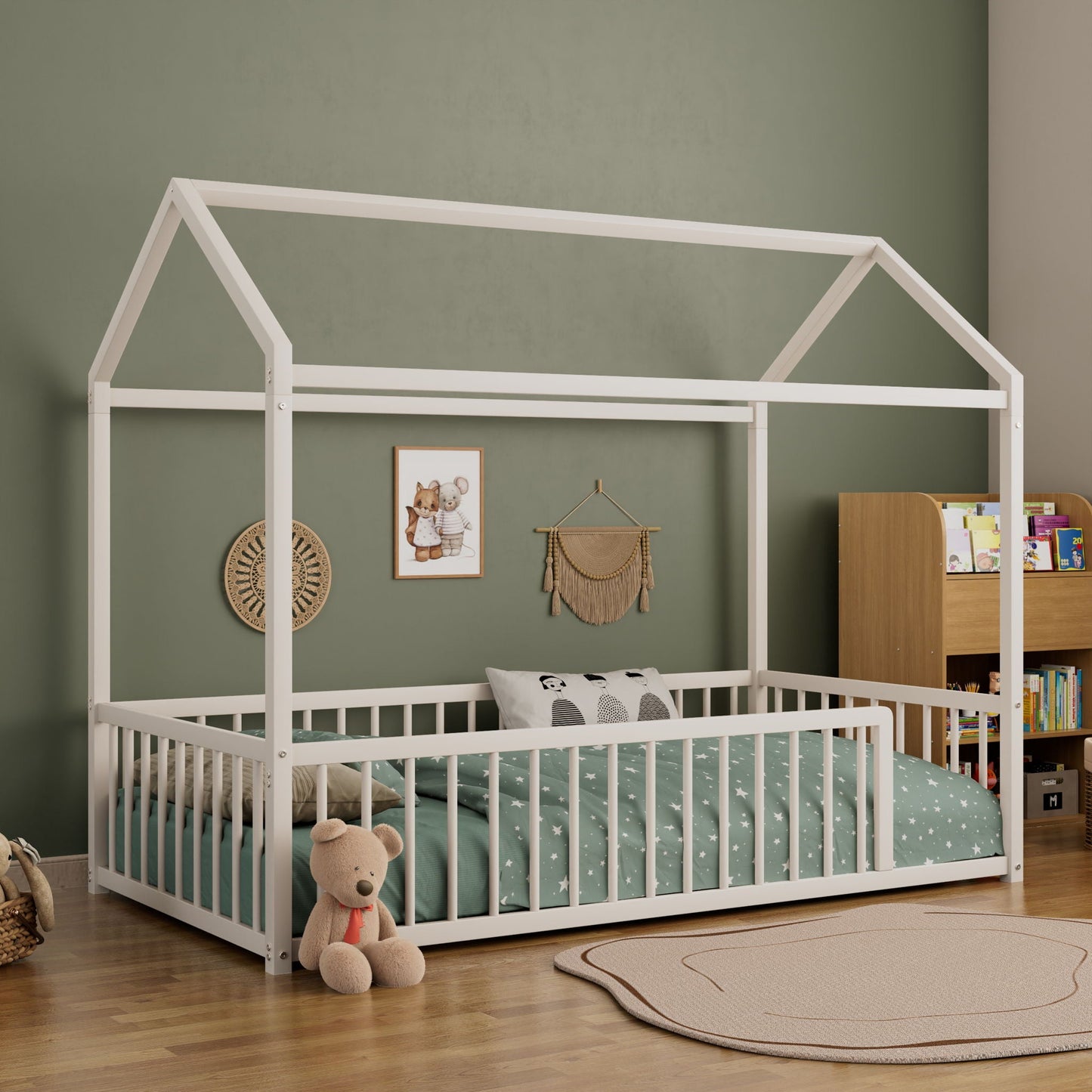 Montessori Floor Bed Frame With House Shape
