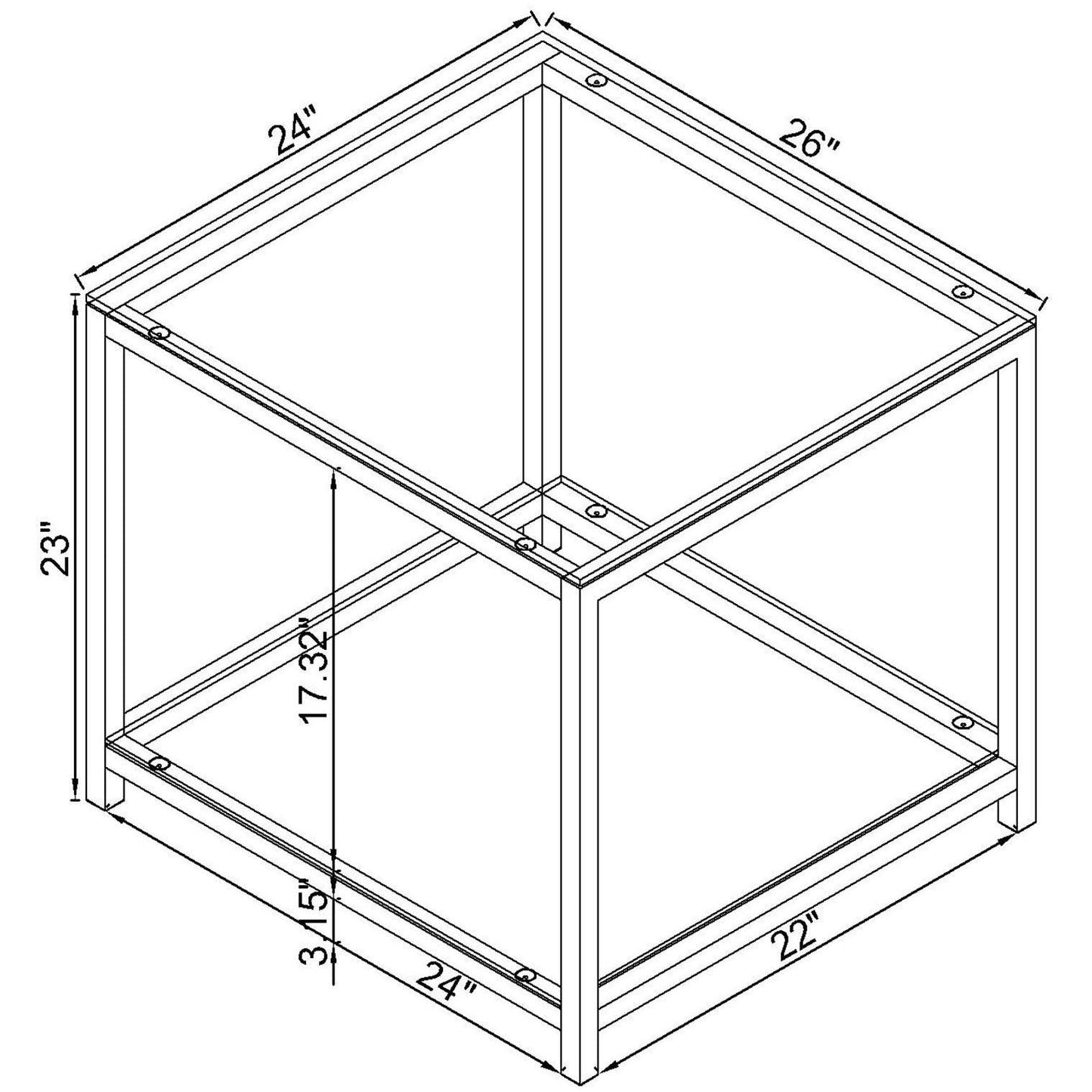 Weston - 1 Shelf Side End Table - Nickel