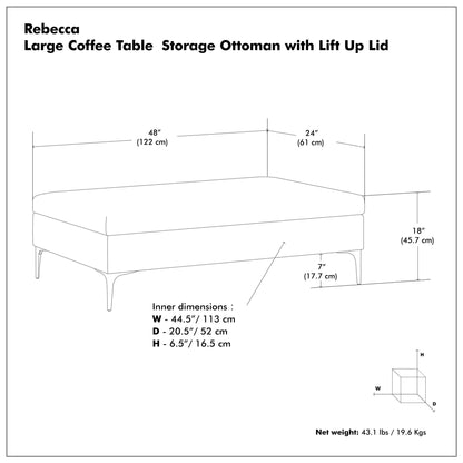 Rebecca - Multifunctional Coffee Table Storage Ottoman With Lift Up Lid