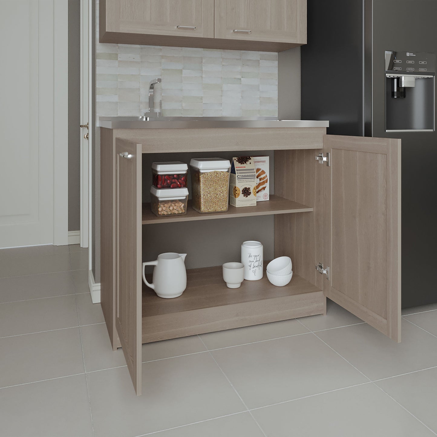 Utility Sink Cabinet 36" H, 2 Doors, 2 Shelves
