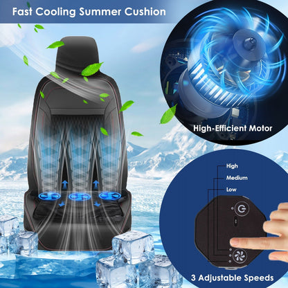 Summer Water Cooling System Seat Cushion With Fans 3 Speeds 26¡C/78¡F Constant Temperature USB Plug Portable Auto On/Off Ventilated Seat Cushion For H