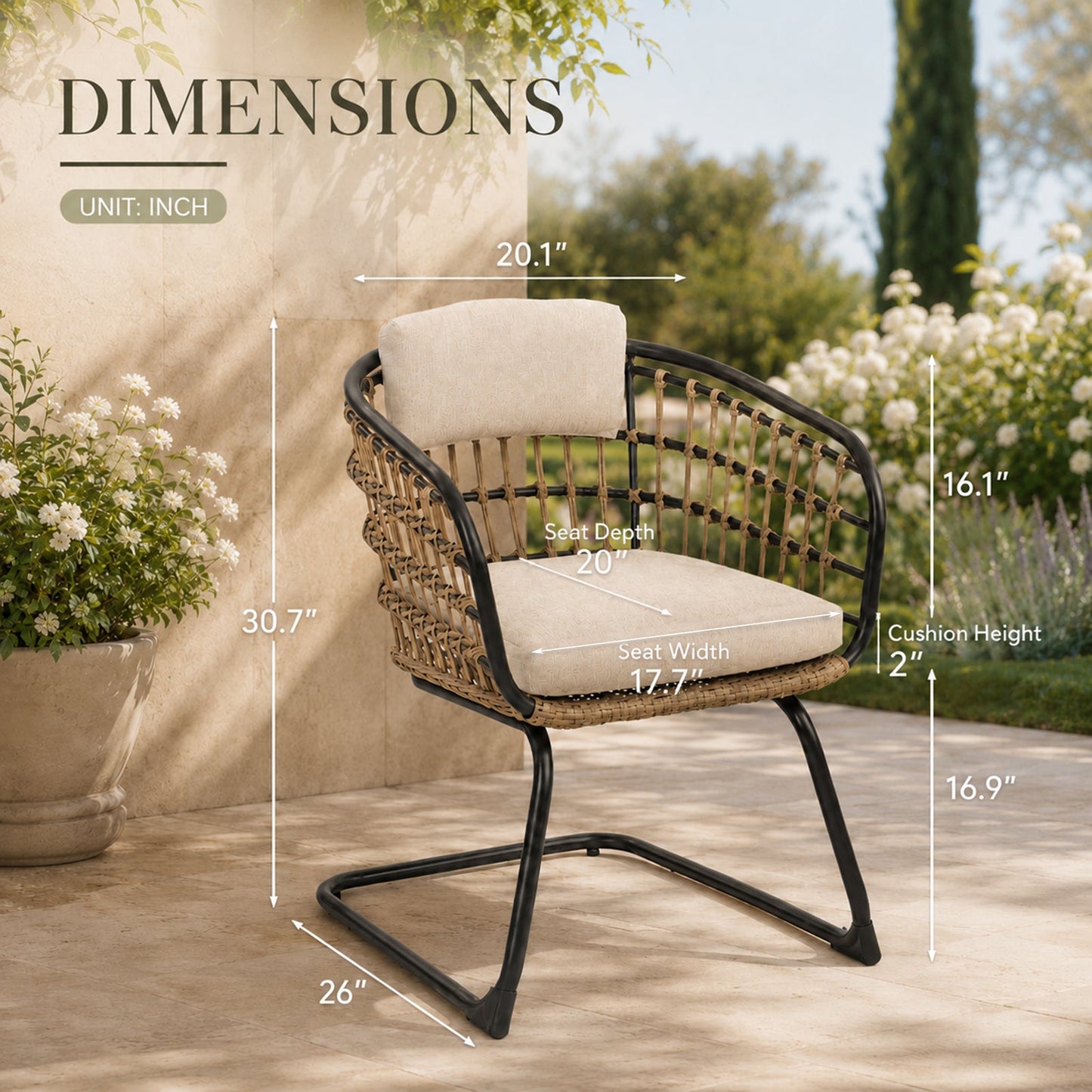 Wicker Dining Chair Set of 2
