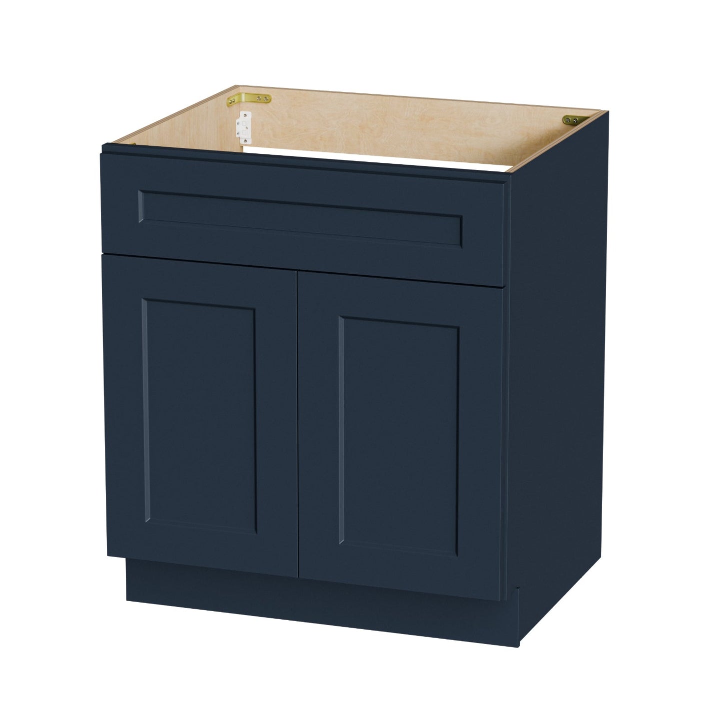 Shaker RTA 30" Kitchen Sink Base Cabinet, Painted Navy Blue