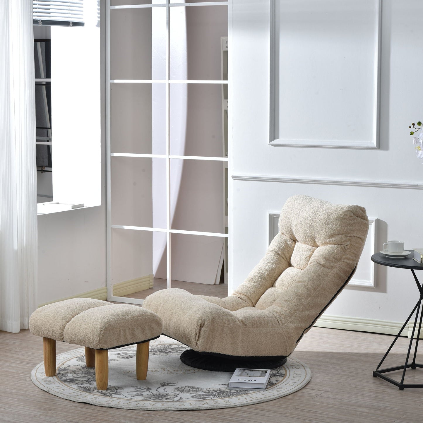 Adjustable Japanese Reclining Floor Chair Sofa With Metal Frame For Living Room