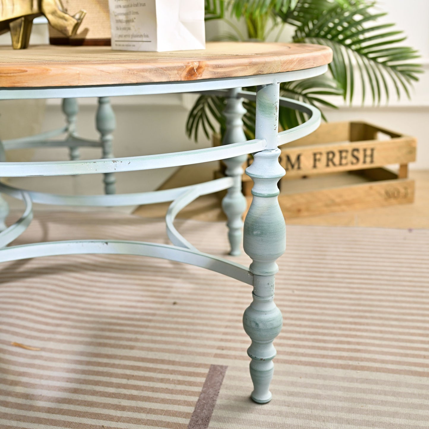 Round Top Carved Table For Living Room