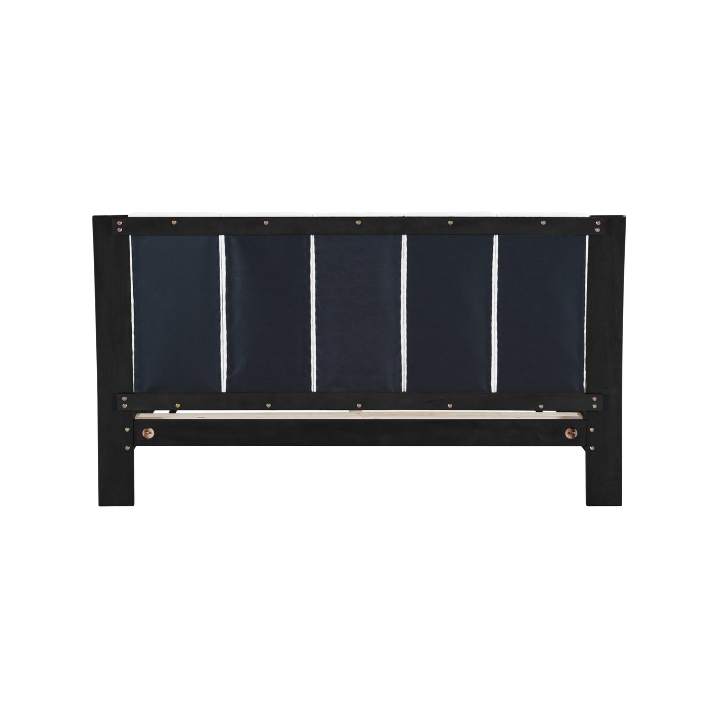 Queen Size Bed Frame in Black & White Pine