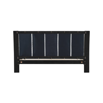 Queen Size Bed Frame in Black & White Pine