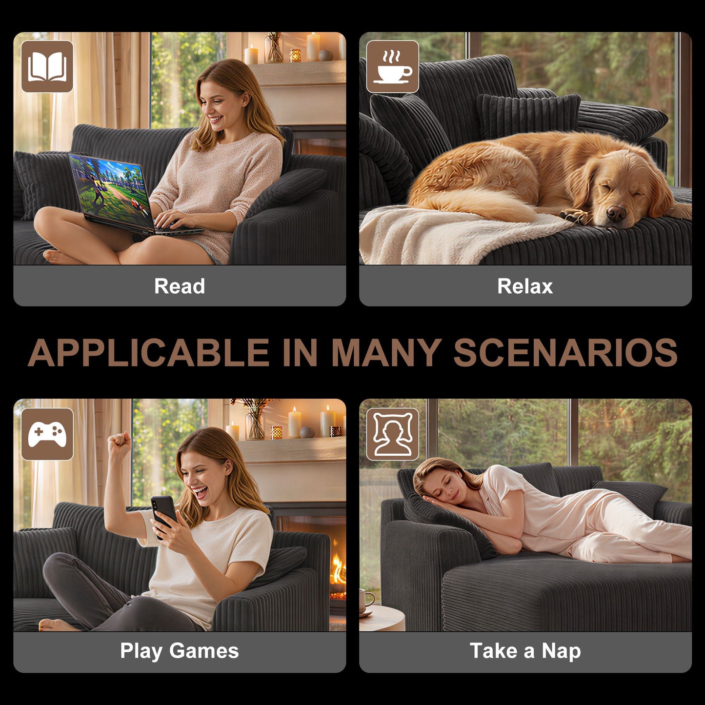 Chaise Lounge Chair, Deep Seat Sleeper Couch For Living Room