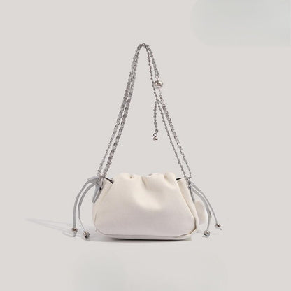 Folded bag female, autumn and winter fashion design chain Crossbody bag, cute small crossbody purse