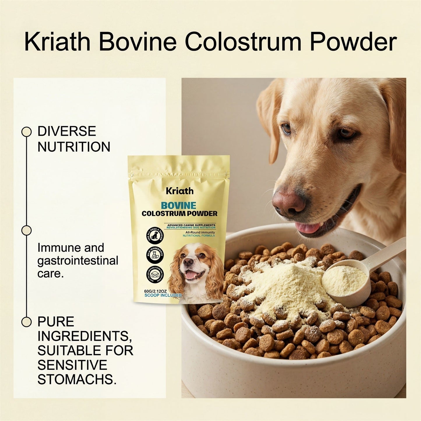 Bovine Colostrum Nutritional Supplement For Dogs Daily Care For Dogs Body Supplements And Balanced Nutrition
