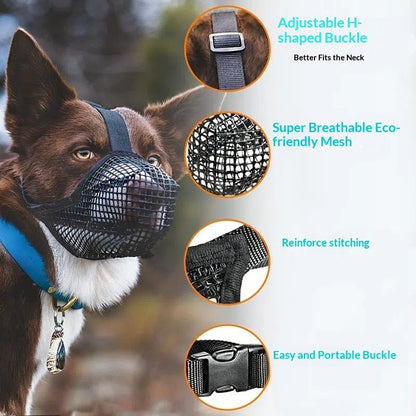 Dog Muzzle Mesh Breathable Pet