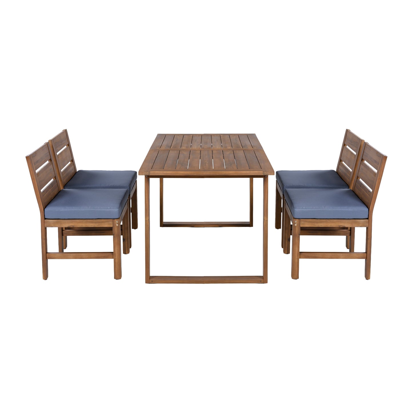 U_STYLE Farmhouse 5-Piece Outdoor Patio Dining Set with Adjustable Legs