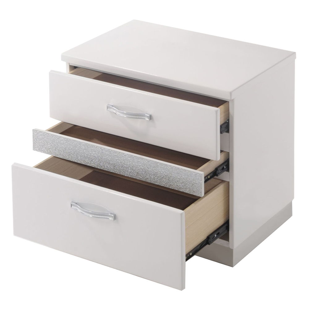 Naima II - Nightstand - White High Gloss