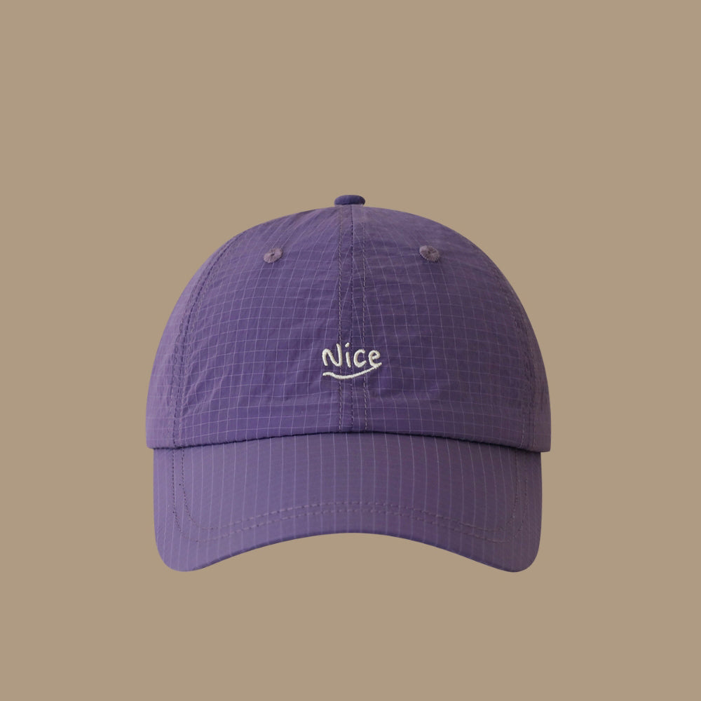 Summer Women's Fine-check Embroidered Nice Letter Style Fashionable And Simple Baseball Cap, Suitable For Daily Commuting And School Wear, Versatile Soft-brimmed Hat