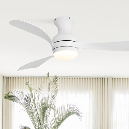 52" Low Profile Ceiling Fan with Lights, Quiet Reversible DC Motor, Dimmable LED
