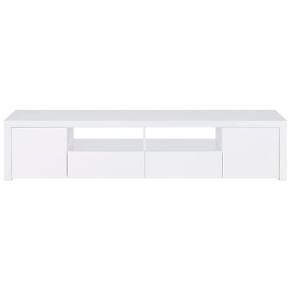 Jude 2-door Engineered Wood 79-inch TV Stand High Gloss White