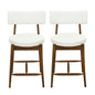 Mid Century Modern Counter Stools, Fabric Upholstered Chairs