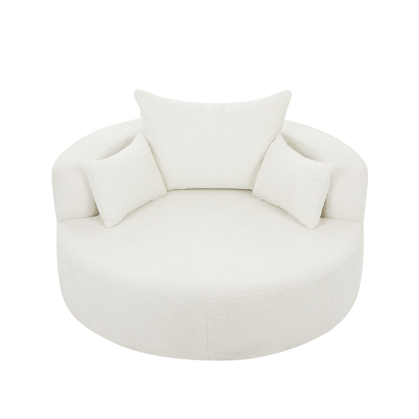 360° Swivel Chair Accent Barrel Chair With Removable Pillows