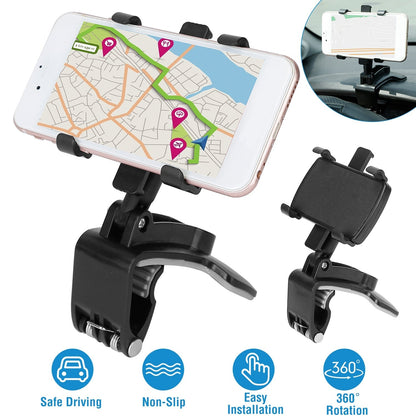 Car Dashboard Phone Bracket Stand Car Phone Holder Non-slip 360¡Rotation Dashboard Phone Clamp Suitable For 3-7in Cell Phone
