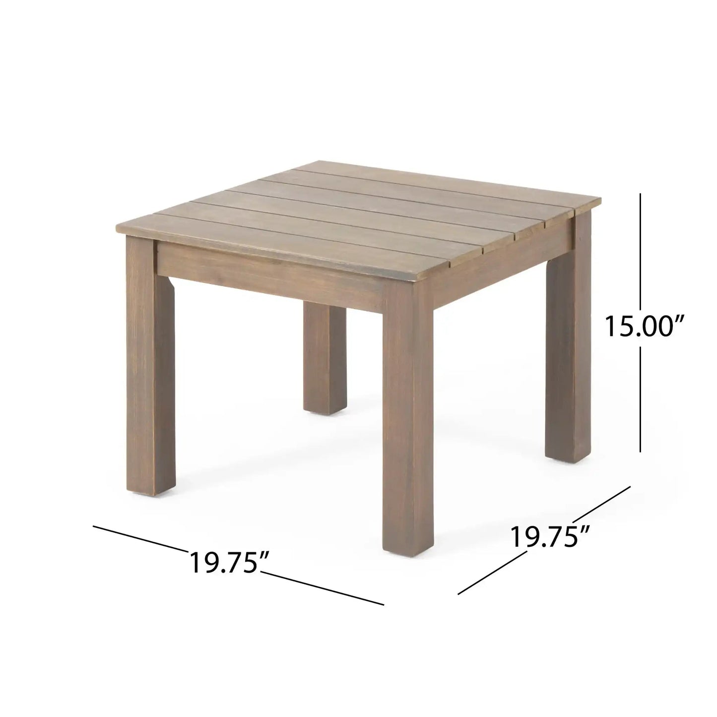 Halcyon Outdoor Side Table With Slat Design