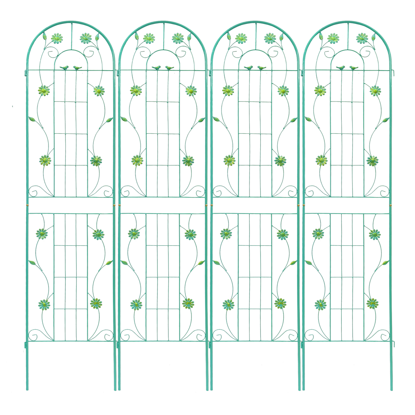 4 Pack Metal Garden Trellis 86.7'' x 19.7'' Rustproof Trellis for Climbing Plants