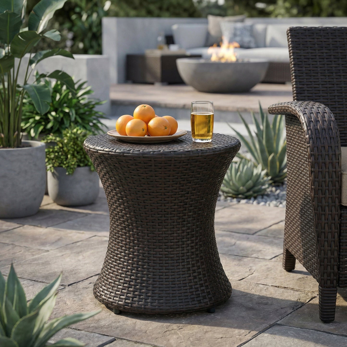 19" Kono Hourglass Table (No Glass Top) End Table