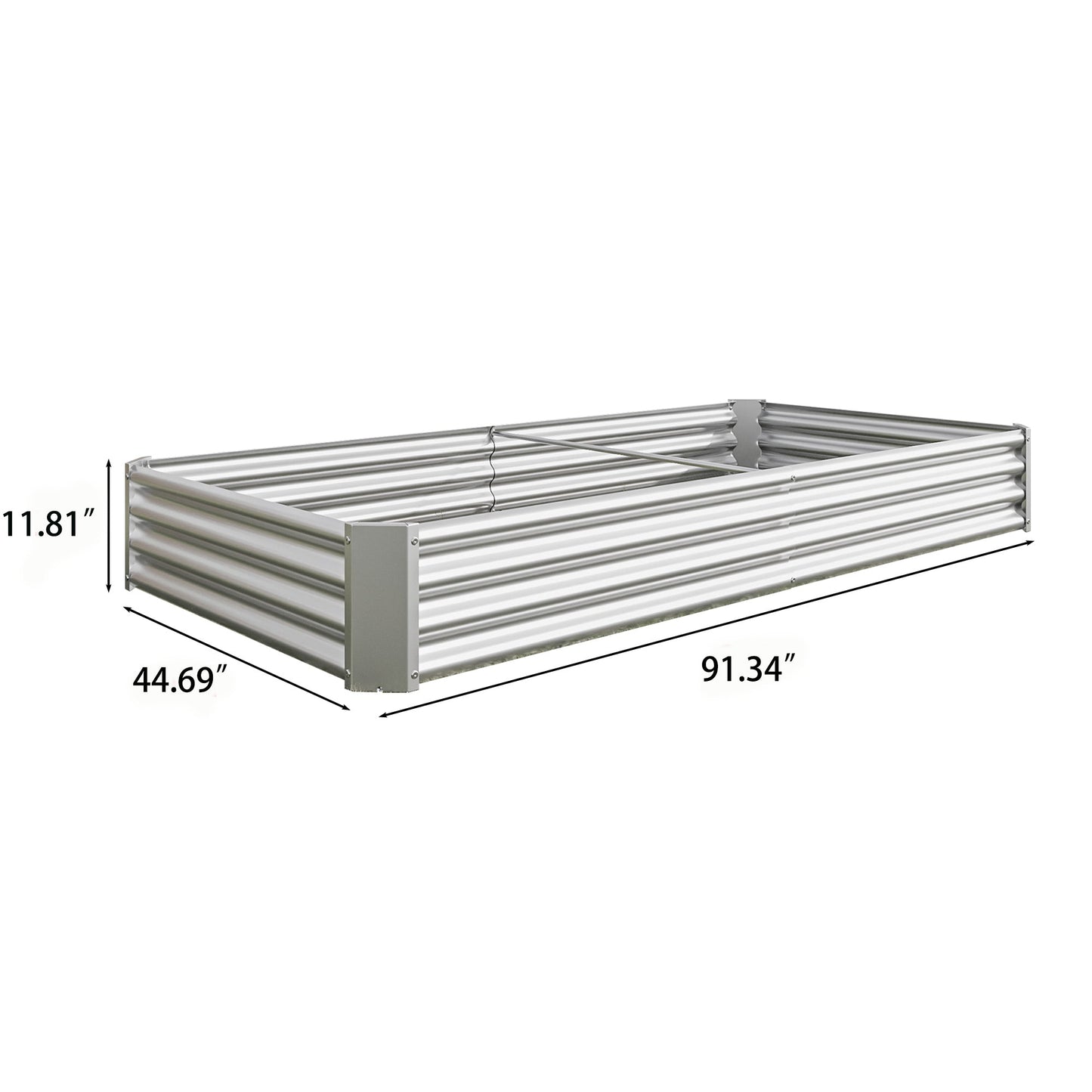 Raised Garden Bed Kit - Metal 7.6x3.7x0.98 ft