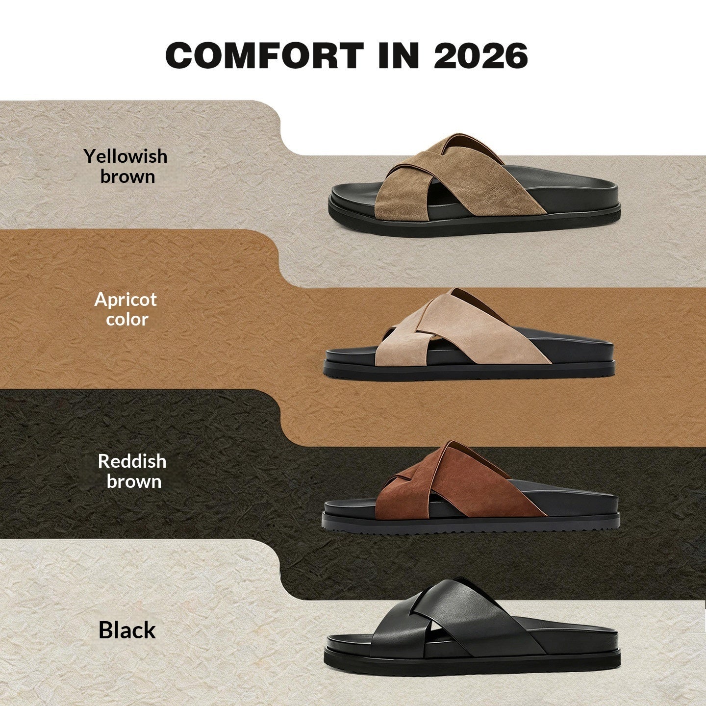 Men's Summer Breathable Cross-style Casual Fashionable Open-toe Slippers