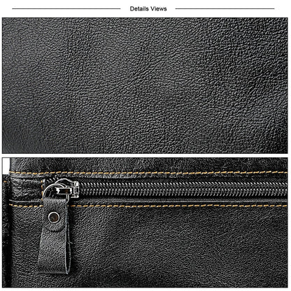 Multifunctional Genuine Leather Chest Bag & Waist Bag for Men and Women – Fanny Pack for Travel, Sports, Running, and Holidays with Multiple Pockets