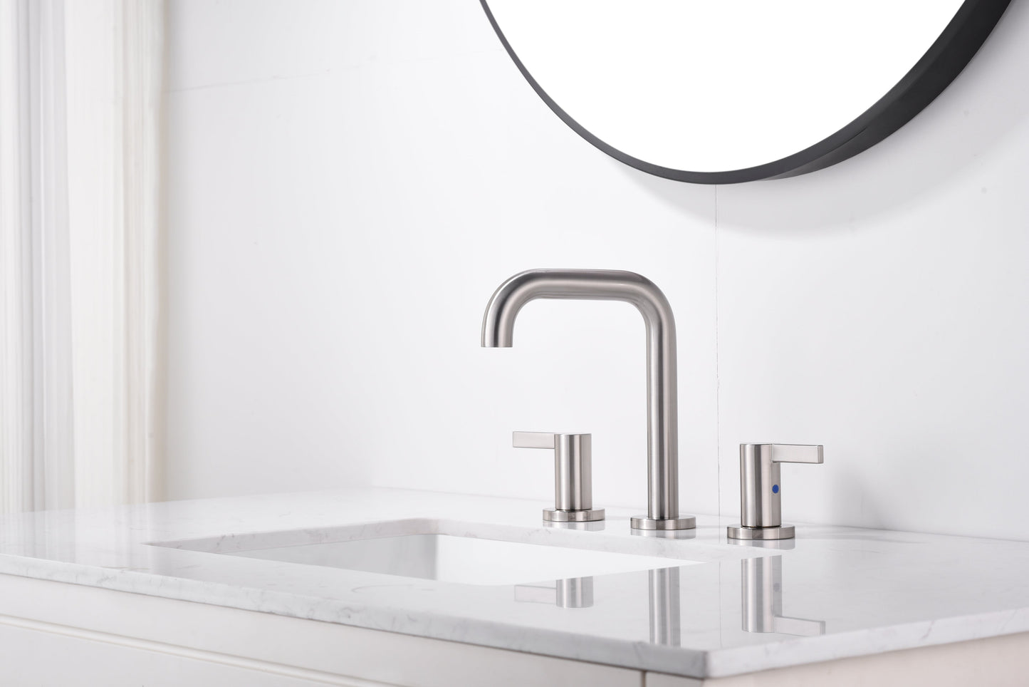 Bathroom Faucet For Bathroom Sink With Two Handles, Pop Up Drain And Supply Lines