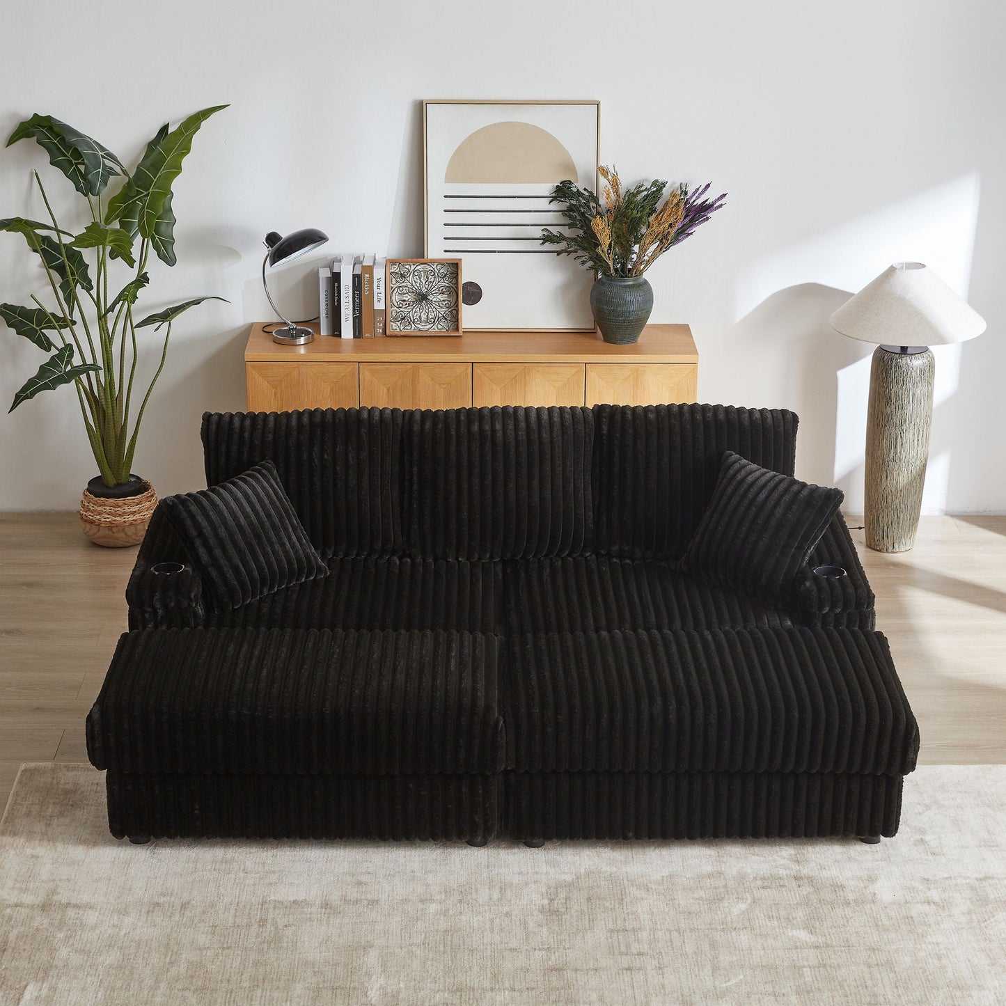 3 Seater Sofa With 2 Ottomans For Living Room