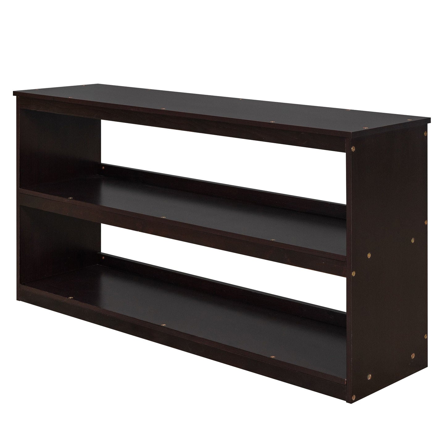 Loft Low Study Bed With Cabinet, Shelves And Rolling Portable Desk, Multiple Functions