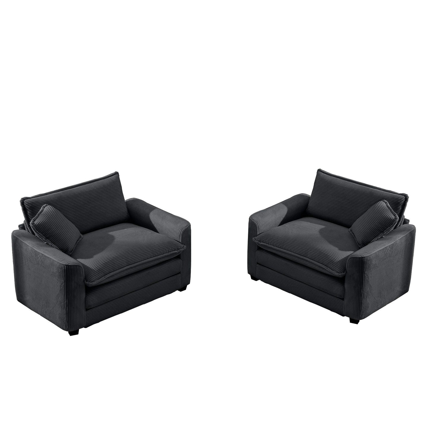 Modern Classic Fabric Single Chair Deep Seat Sofa With Pillow