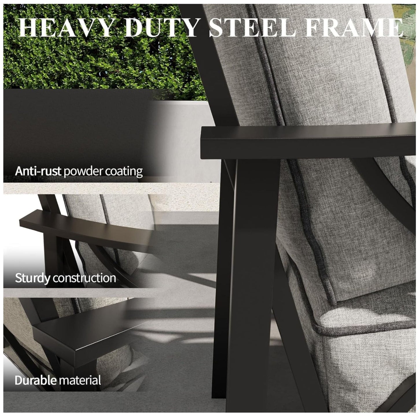 All-Weather Armchairs With Cushions, Modern Sculptural Design (Set of 2)