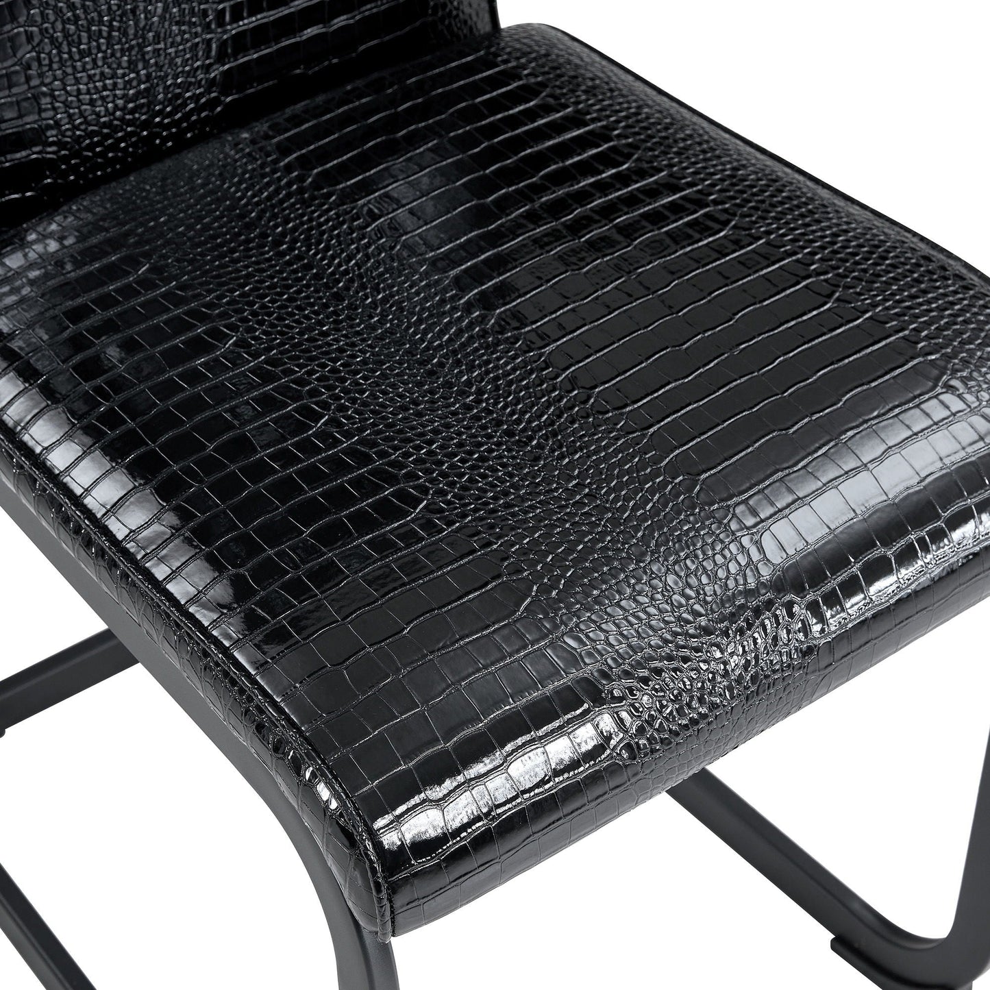 Alligator Skin Upholstered Dining Chairs