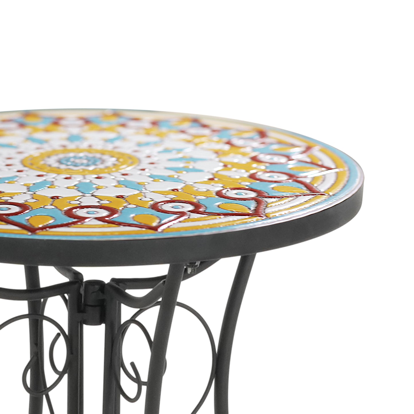 Outdoor Side Table, Colorful+Black