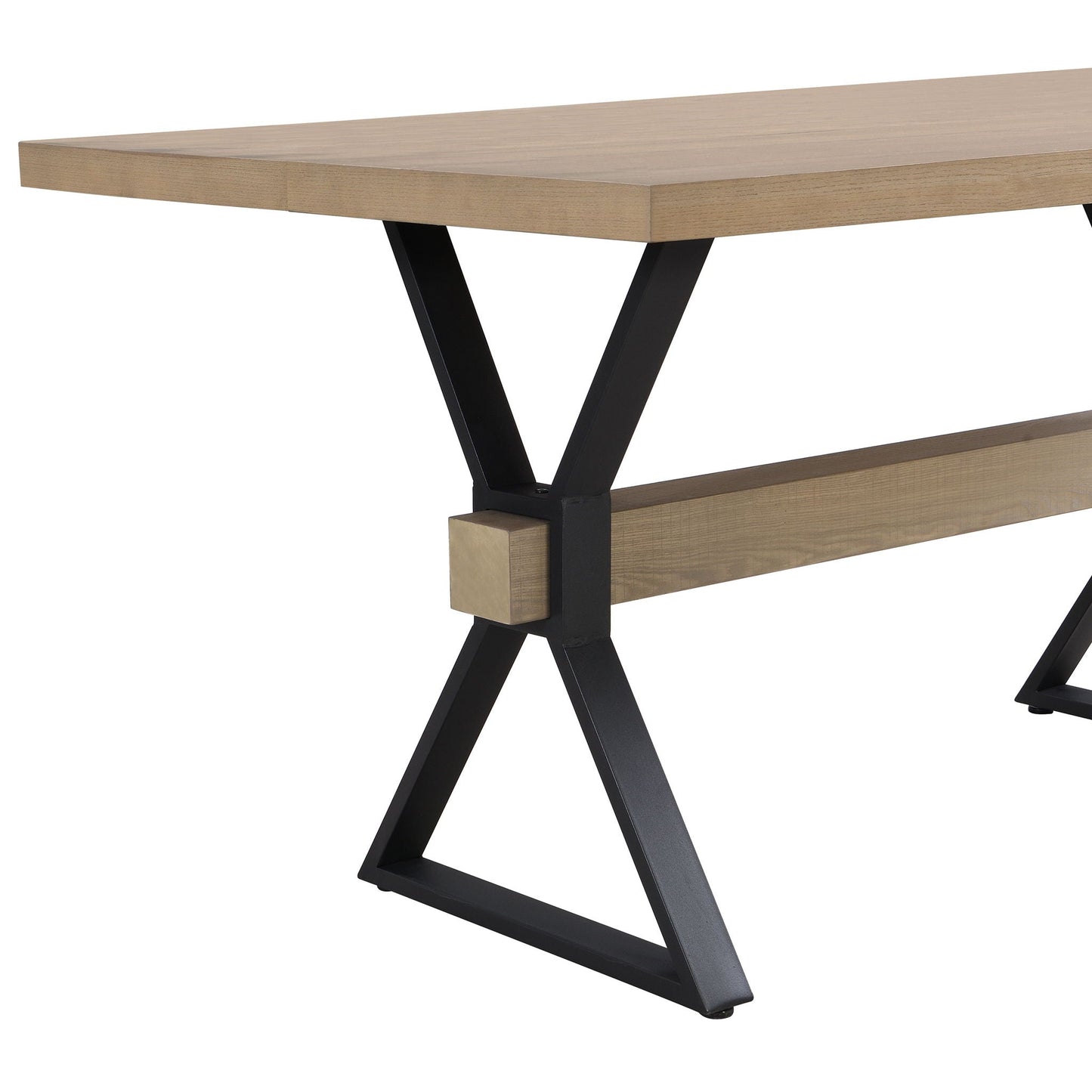 Elevated Farmhouse Dining Table With X-Shaped Legs - Light Ash