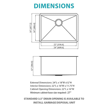 Undermount Kitchen Sink With Deep Single Bowl
