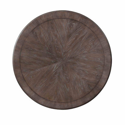 Round Dining Table With Pedestal Base - Natural / Rustic