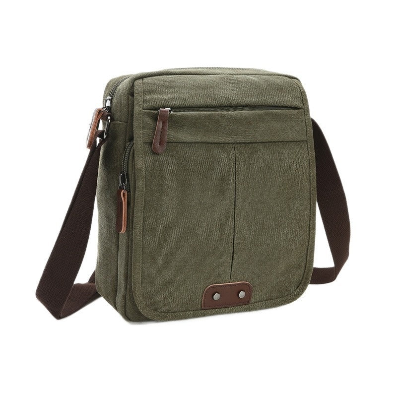 Mens And Womens Casual Small Crossbody Korean-style Canvas Bag For Outdoor Use