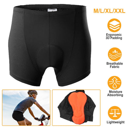 Men\'s Cycling Underwear Shorts 3D Padded Bike Underwear Shorts Breathable Moisture Absorbing Quick Dry