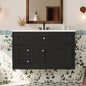 36" Wall Mounted Bathroom Vanity with Ceramic Sink and Storage