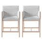 24'' Seat Height Upholstered Counter Stools with Arms - Set of 2