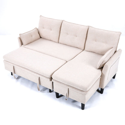 L-Shaped Reversible Chaise Sectional Sofa With Storage
